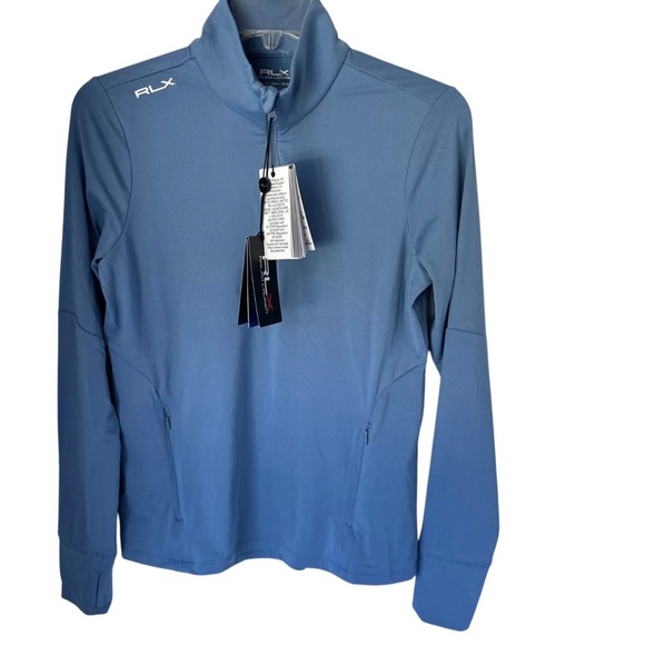 RLX Ralph Lauren Women’s Size Medium Golf 1/4 Zip Pullover Long Sleeve Blue NWT